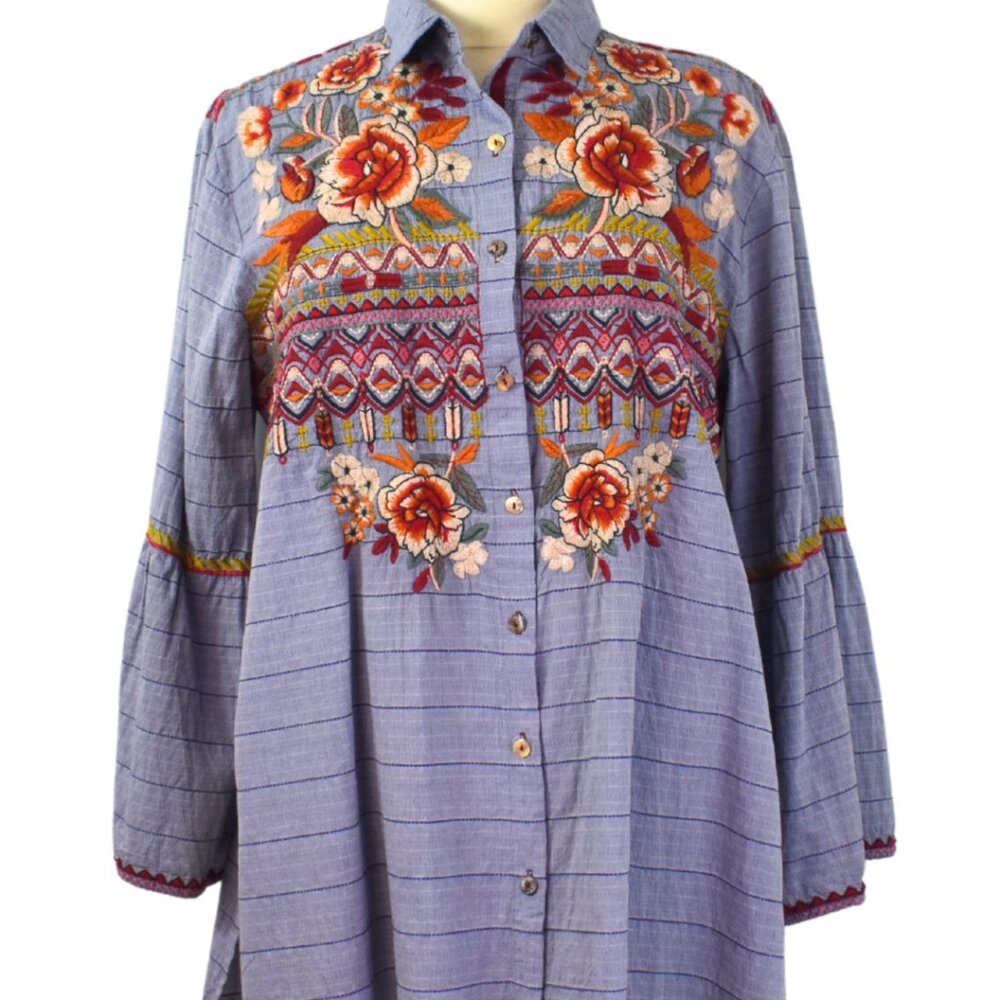 Johnny Was Workshop Embroidered Shirt